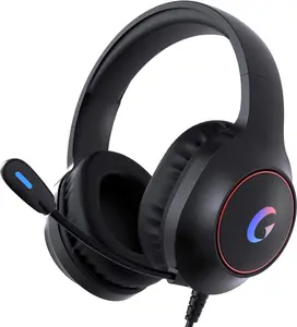 Gaming Headset for PS5, PS4, PC, Mac, Switch, Xbox Series, Surround Sound RGB Gaming Headphones with Noise Canceling Microphone, 50MM Dynamic Drivers, 3.5MM Audio Jack, Black