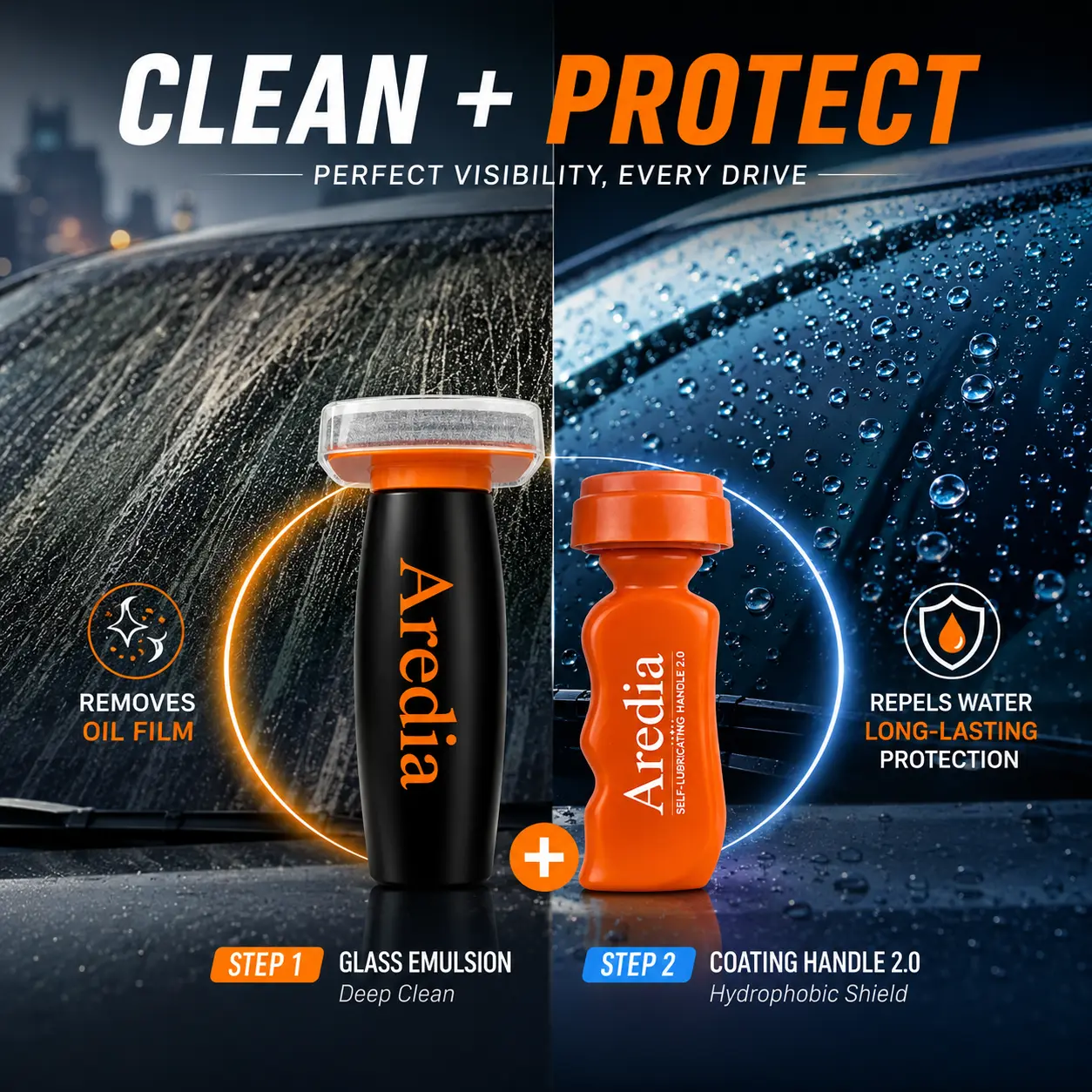Automotive Handheld Oil Film Cream 100g, traceless glass decontamination, fast window oil film cleaning, compact portable degreaser. Professional car windshield coating, hydrophobic water beading, UV protection, long lasting shine, cleaner sea engine, Aut