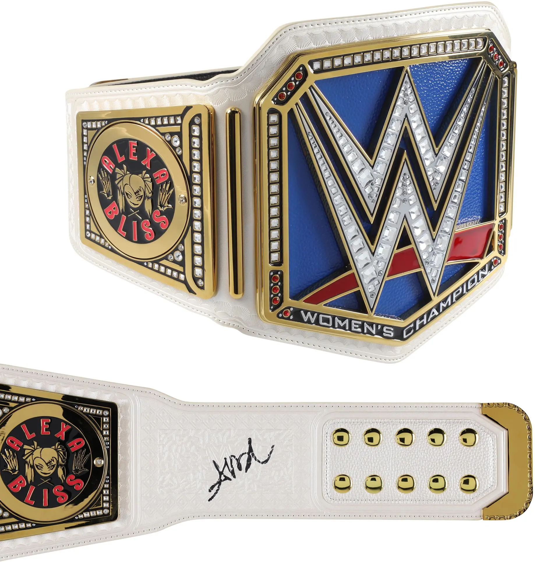 Alexa Bliss WWE Autographed SmackDown Women's Championship Replica Title Belt with Talent Side Plates - Fanatics Authentic Certified