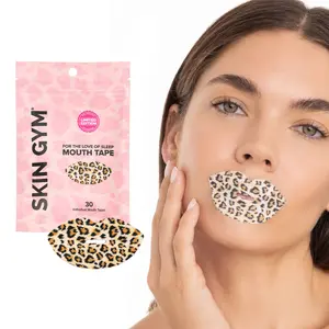Skin Gym For the Love of Sleep Mouth Tape - Leopard 30 Pack - Durable Latex-Free Adhesive for Snoring Relief & Comfortable Overnight Use