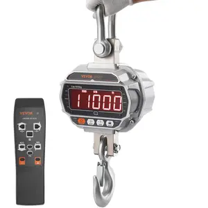 【DealsForYouDays】VEVOR Digital Crane Scale,  , 11000 lbs/5000 kg, Industrial Heavy Duty Hanging Scale with Remote Control, Cast Aluminum Case & LED Screen, High Precision for Construction, Factory, Farm, Hunting (Silver)