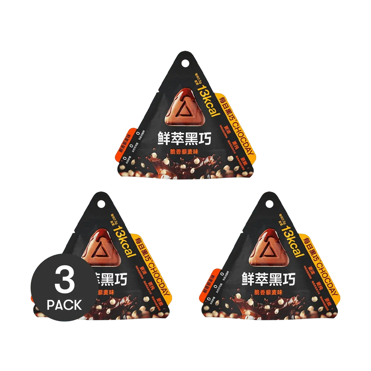 CHOCDAY Dark Chocolate Crisps with Quinoa - 3 Pack Value Bundle, Low Calorie, Sugar-Free, Perfect Chinese New Year Gift