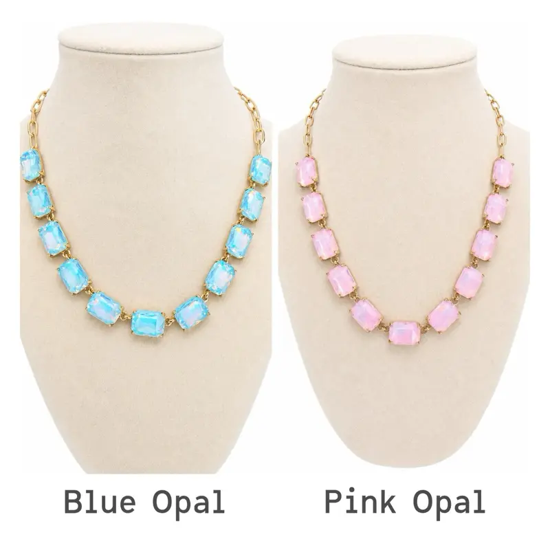 Blue Opal Gemstone Necklace Necklace Gift Shining Necklace