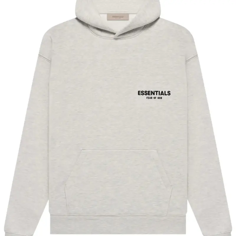 Fear of God Essentials Men's Oversized Fleece Hoodie - Light Oatmeal, Menswear, Mens Clothing, Tops, Sweatshirts