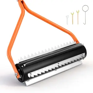 【DealsForYouDays】VEVOR Portable Lake Weed Roller, 14.1 ft Stainless Steel Lake & Pond Weed Remover, Muck Razer Aquatic Sludge Tiller, Root & Muck Buildup Remover, 6 Preassembled Stainless Steel Blades, 4 Aluminum Handles