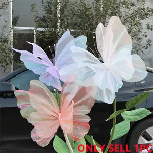 Butterfly Design Decorative Flower, Realistic Faux Plant, 1 Count Outdoor Wedding Decoration, Colorful Flower for Home Party Decoration, Fruit, Realistic Faux Flowers