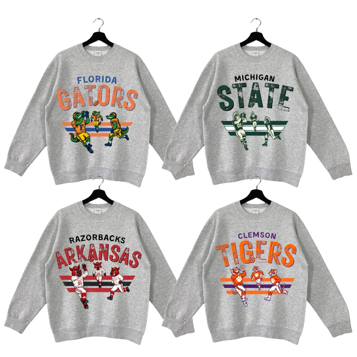 Vintage All Team Football Sweatshirt, Retro College Football Graphic Tee, Comfort Colors Soft Cotton Unisex Pullover, Perfect Fan Gift, Game Day Apparelủa
