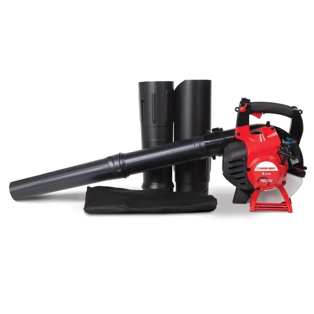 MTD 2-Cycle 27 cc Garden Leaf Blower & Vacuum, 10-1 Debris Reduction, 18 lbs, High-Capacity, Comfortable Grip, Easy Use, Extended Output Nozzle Power Tool for Ground Debris