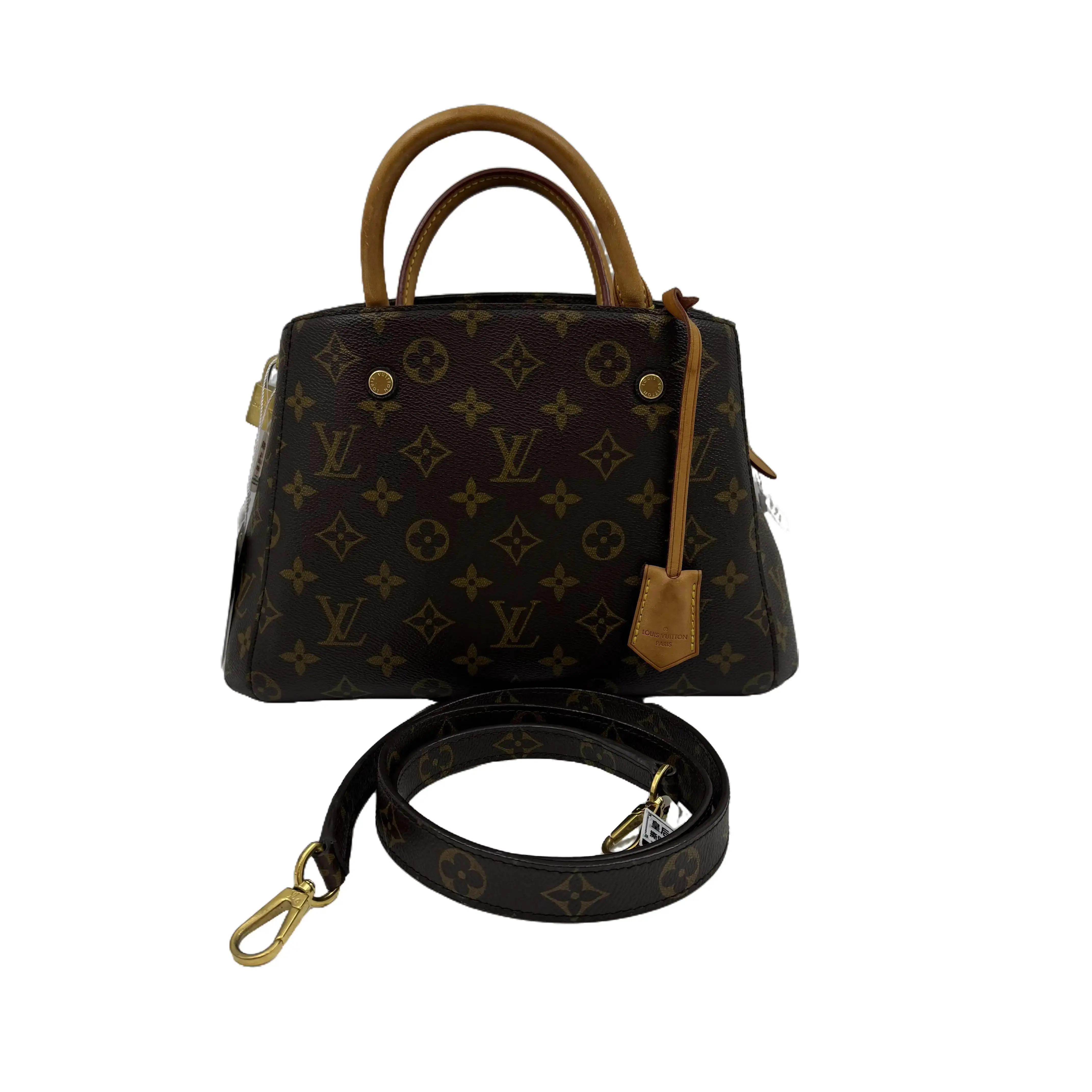 Pre-owned Louis Vuitton h3 Monogram Montaigne BB Small Size Flap Crossbody Purse Handbag 62291