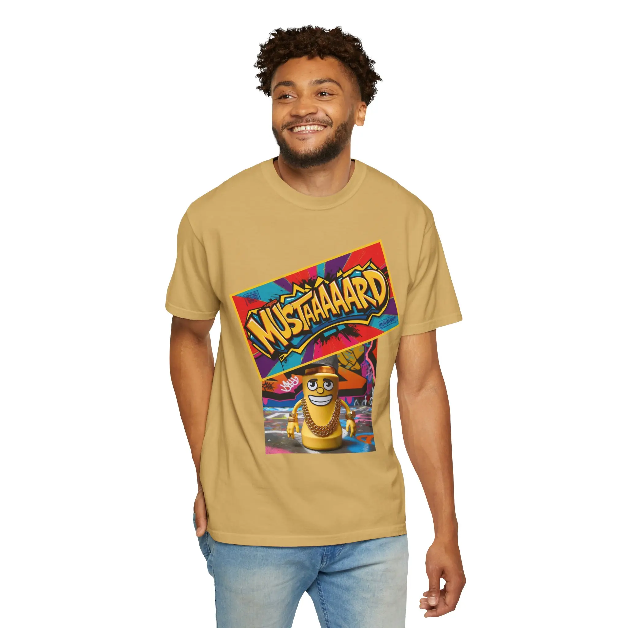 Mustaaaaard Unisex Garment-Dyed T-Shirt, Fun Graphic Tee for Gamers, Casual Wear, Unique Gift for Birthdays, Summer Collection apparel crew ends outfits Tshirt Menswear Cotton Soft Streetwear