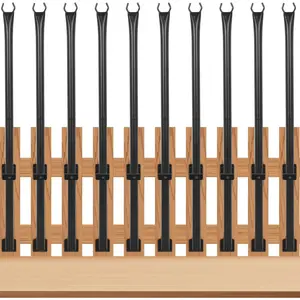 10 Pack 5 FT Heavy Duty Metal Outdoor String Light Poles, Easy to Install Hanging Light Poles for Deck Fence Garden Backyard Wall