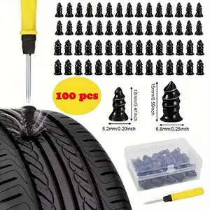100-Pack Tire Repair Rubber Nails, Durable Mushroom Pins Easy Installation, Car Motorcycle Bicycle Skateboard Tire Protection Kit