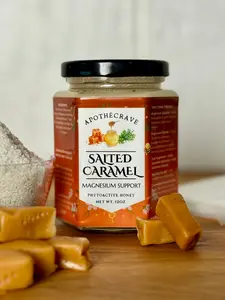 Salted Caramel ~ Magnesium Support Honey - Relaxation Muscle Ease Electrolyte Balance - Natural Dessert Inspired Comfort