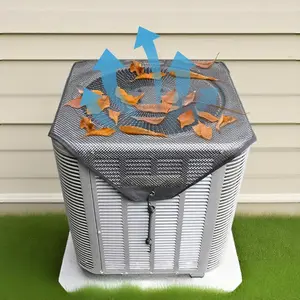 Outdoor Air Conditioner Cover (28" x 28") - Lightweight Modern Universal Outside Outdoor Unit Defender, Flexible All-Season Protection Against Dust and Cold Air, Durable PVC Mesh Ventilation Home Care Dust Cover Supplies, Ventilated