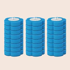 72pcs Set 3 Layer Sponge Toilet Brush Replacement Heads Disposable Cleaner Refills for Bathroom Toilet House Accessories Essential Items for Home Cleaning