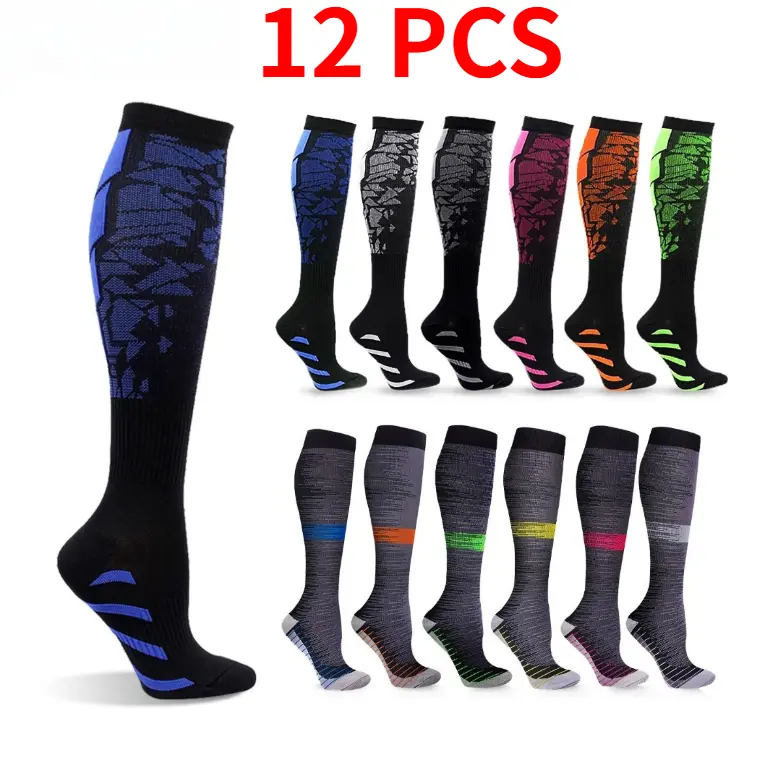 12 Pairs Copper-Infused Compression Socks for Women, Fast Dry Breathable Quick Dry Moisture Wicking No Sweat Sports Socks for Athletic Running, Nursing Work Wear, Compression Socks Women