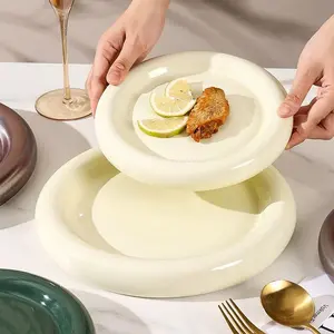 Ceramic Dessert Plate, 2 Counts Creative Fruit Plate, Serving Plate for Home Kitchen Dining Room, Household Tableware, Modern Ceramic Dinnerware