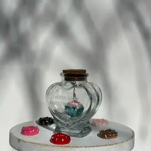 I Donut Know What I Would Do Without You Etched Glass Heart Jar with Star Sucker Candy Charm by AmaZen Glass Co.