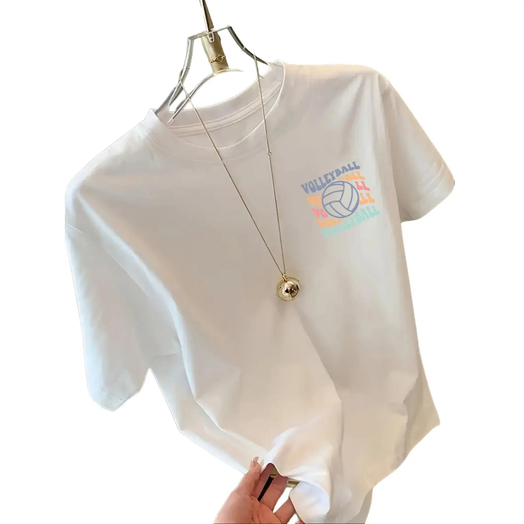 Women's Volleyball Graphic T-Shirt, Casual Short Sleeve Round Neck Streetwear Top for Ladies, Spring Summer Fashion, Shortsleeve, Lady, Tshirt