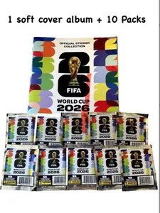 2026 Panini World Cup Soccer Stickers 1 Softcover Album + 10 pack box combo *SHIPS SEALED*