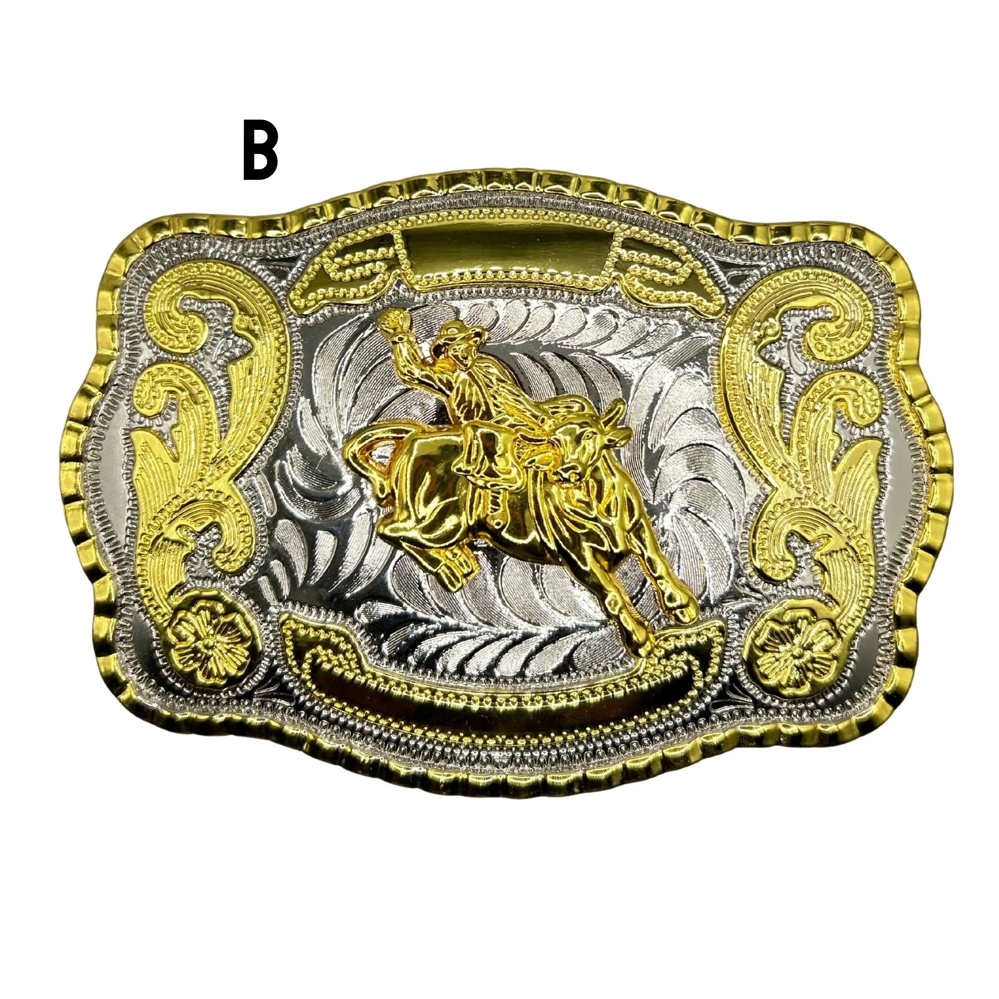 Bull rider western style belt buckle. Hebilla estilo vaquera con domador de toros