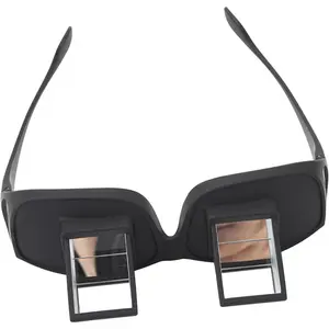 Lazy Glasses, Optical Glass 90 Degree Crochet Glasses Mirror Reading Glasses for Laying Down Reading Knitting Watching TV Black