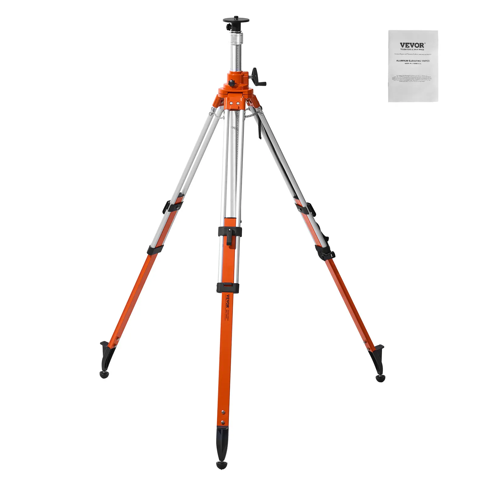 【Summerfinds】VEVOR Laser Level Tripod Stand,5/8"-11 Thread Mount45.07-114.37 inch Height Adjustment Heavy Duty Survey Tripodwith Level Bubble & Diffusion Limiter Liftable Non-Skid Feet for Construction