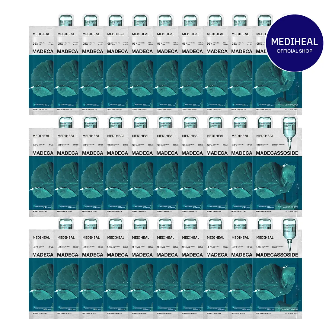 [Mediheal] 30-Day Blemish & Soothing Skin Recovery Mask Set | Blemish Repair, Redness Relief & Barrier Care | Hydrating Sheet Masks | Korean Skincare
