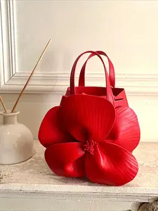 Women's Elegant Flower Design Bucket Bag, Fashionable PU Leather Handbag for Daily Used, Casual Trendy Versatile High-quality Daily Commuting Bag