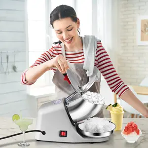 VIVOHOME Electric Ice Crusher Shaver 4 Blades Snow Cone Maker Machine Silver 210lbs/hr with Ice Pick for Home and Commercial Use