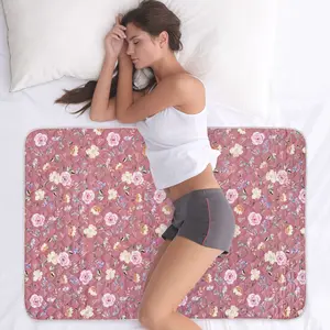 Organic Bamboo Incontinence Pads For Periods - Red Flower