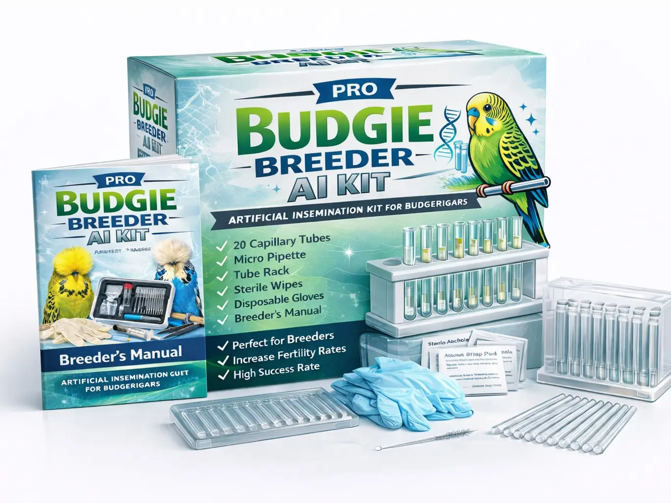 ACM-BUDGIE-AVIARY Artificial Insemination Kit for Small Birds – Pro Budgie Breeder AI Kit | Maximum Breeding Control for Budgerigars & English Budgies | Boosts Fertility & Results
