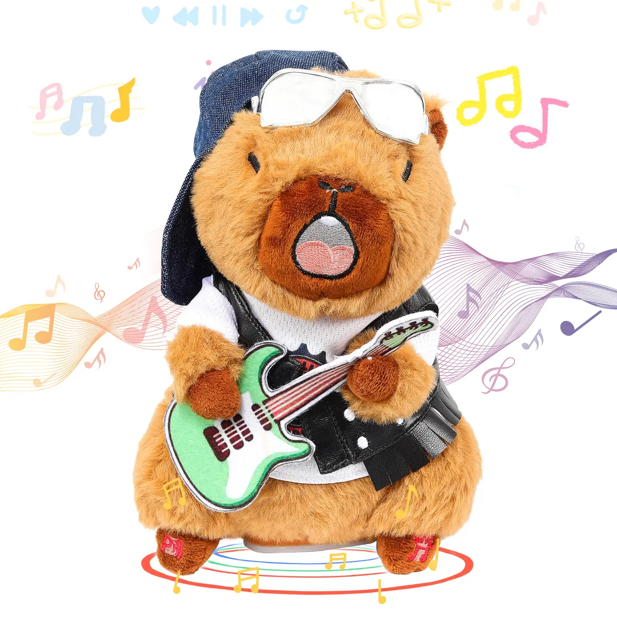 Emoin Capybara Dancing Talking Mimicking Toys for people with 10 English Songs Singing Musical Toy Tummy Time Toy Mimic Repeats What You Say Cute Play