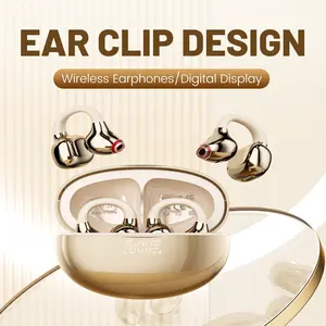 Pearl clip-on earplugs, Bluetooth 5.4 earbuds, waterproof earphones with a microphone, suitable for small ears, sports, and running—perfect as a gift for athletes.