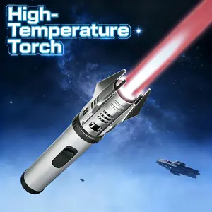 Windproof Butane Torch Lighter | Adjustable Jet Flame With Safety Lock, 360° Turbine Ignition Gun Design, Metal & Battery-Free, Ideal For Camping, Bbq, Cooking, Welding & Outdoor Activities (Butane Not Included)