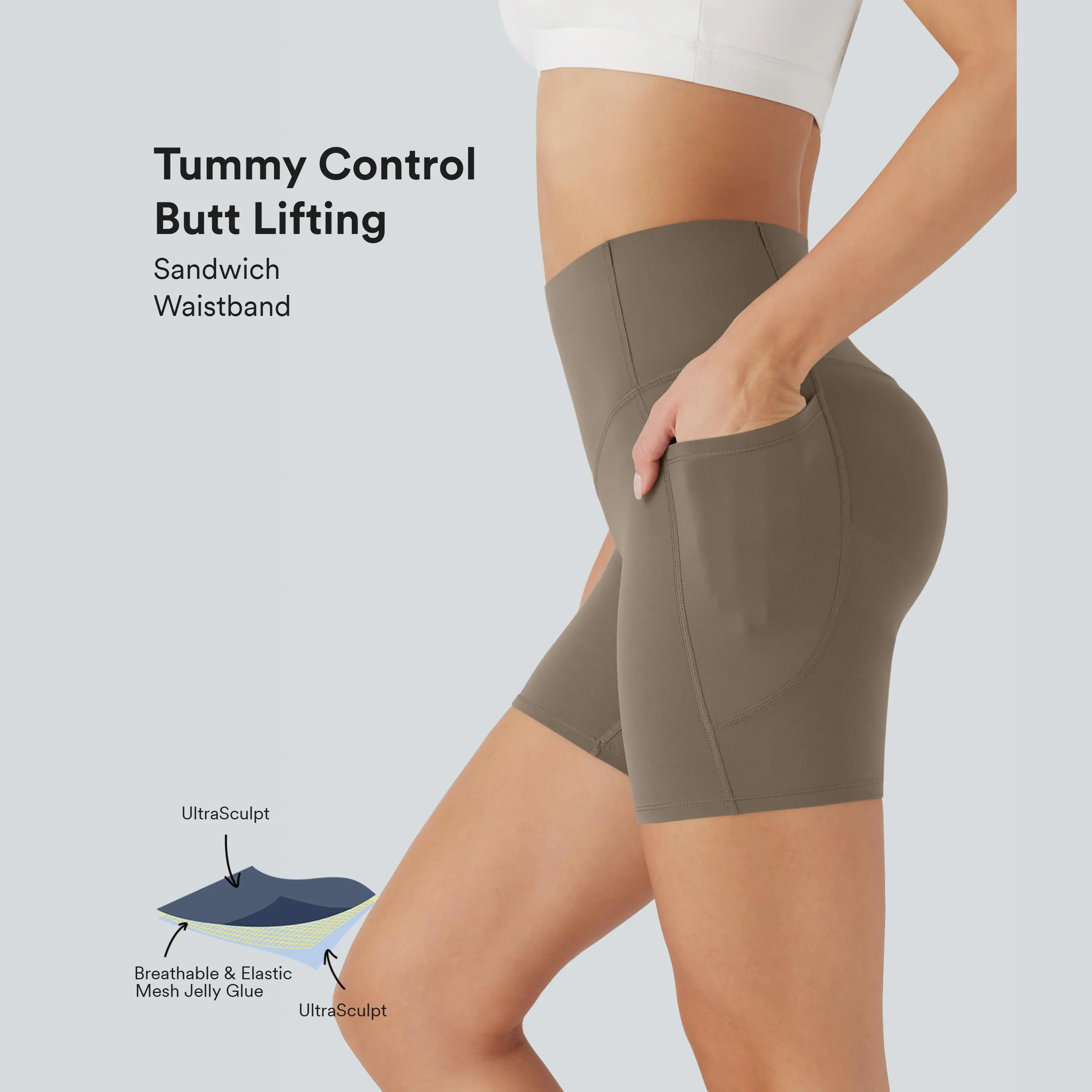 【Creator’s Pick】Halara UltraSculpt High Waisted Butt Lifting Tummy Control Pocket Shaping Training Biker Shorts 5"/7"