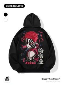 Demon Slayer Mitsuri Dressing Casual Loose-Fit Hoodie with Pockets, Breathable Graphic Print Sweatshirt for Men & Women