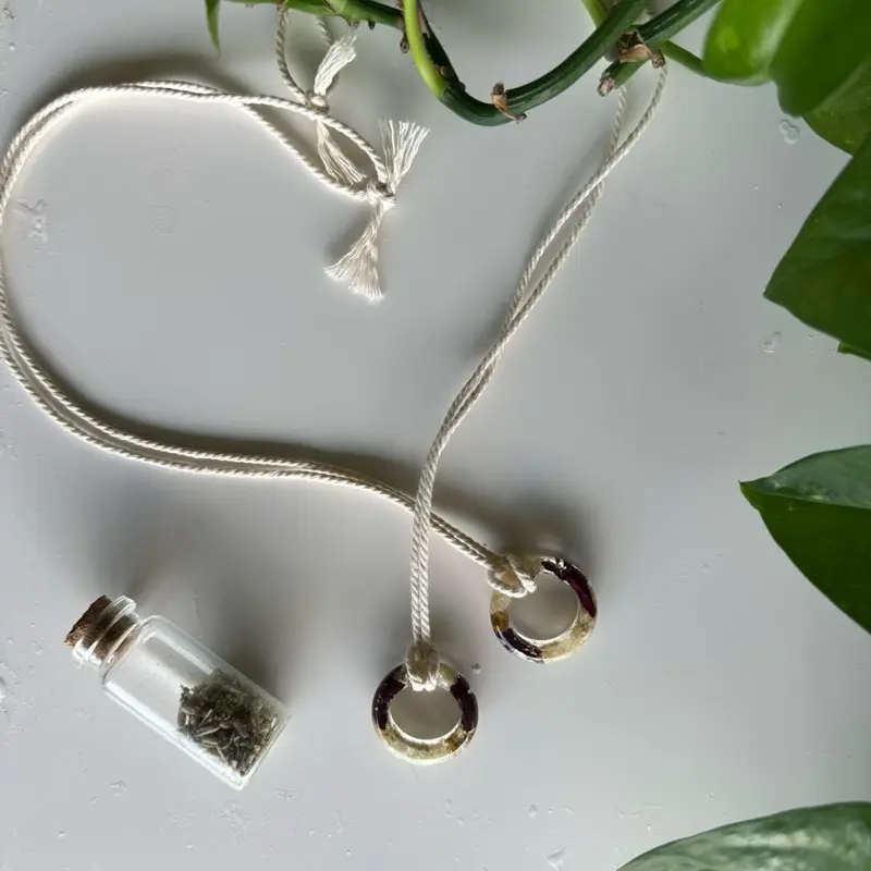 Rooted in Love Herbal Intention Ring Necklace | Matching Ring | Manifesting Ring | Promise Rings | Couples Rings
