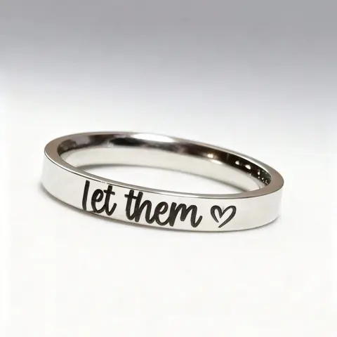 1pc Minimalist "Let Them Love Me" Letter Ring, Versatile Daily Elegant Ring, Suitable For Both Men And Women. Suitable For All Seasons, An Ideal Gift For Your Loved One.