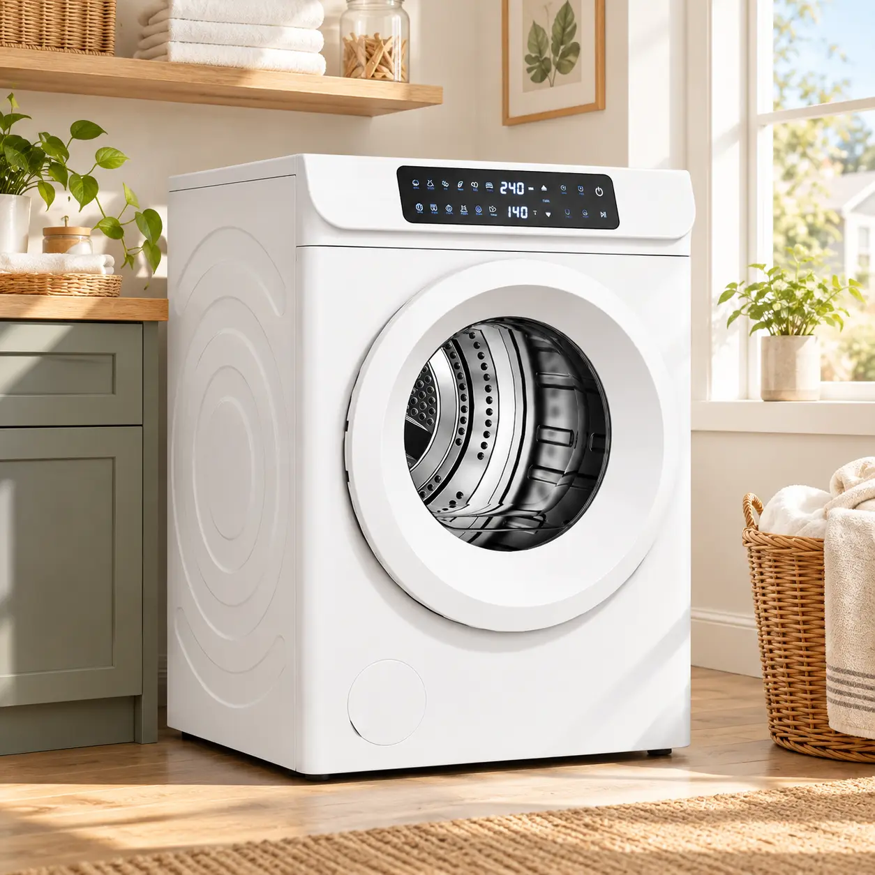 Auertech 3.6 Cu. Ft. Electric Dryer Machine, 12 Modes, Stainless Steel Tub, LED Control for Family Home Use Auertech 3.6 Cu. Ft. Electric Dryer Machine, 12 Modes, Stainless Steel Tub, LED Control for Family Home Use