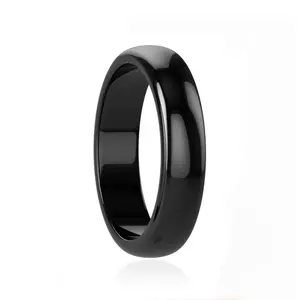 Hematite Ring For Women Men  Genuine Magnetic Black Stones Balance Root Chakra Absorb Negative Energy Size 6-13