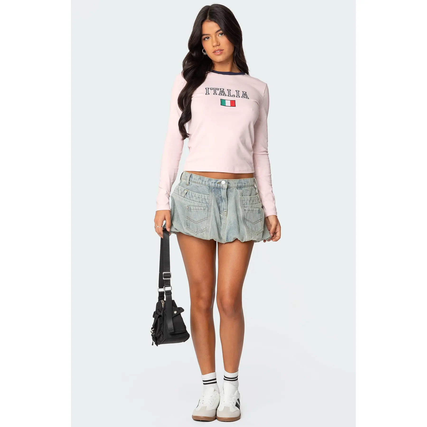 Jodi Denim Bubble Mini Skirt