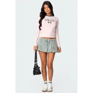 Jodi Denim Bubble Mini Skirt