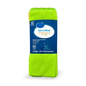 Multipurpose Microfiber Household Cleaning Cloth & Wipe 12 Count Multicolor for Effective Cleaning and Drying