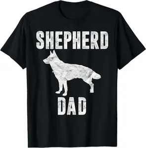 Vintage German Shepherd Graphic Men's Cotton T-Shirt - Natural Fabric Short-Sleeve Fashion, Casual Sports Top, Ideal Gift for Dog Dads,summervibes