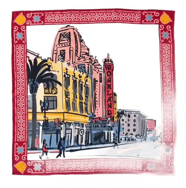 Lillian Silk Twill Scarf - Oakland Fox Theater