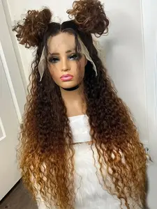 Fashion Natural Super Soft 26 Inch Lace Front Wig, 180% Density Curly Hair, Pre-Beled Gradient, Daily Use