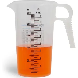 8oz 1 Cup Measure Pitcher with Convenient Conversion Chart-  Grade -  for Cooking,  Hobbies, Aquariums, Pet Additives,  and Lab  with High  Resistance by