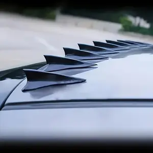 6PCS Universal Automotive Car Roof Shark Fin Spoilers - Aerodynamic Decoration, Durable Lightweight ABS Vehicle Exterior Auto Accessories, Enhances Sporty Look and Wind Flow Control for Sedan, SUV