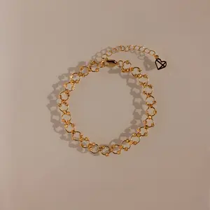 Orbit Chain Bracelet by Caitlyn Minimalist - Dainty Circle Link Stacking Bracelet in Gold & Silver - Unique Jewelry - Best Friend Gift